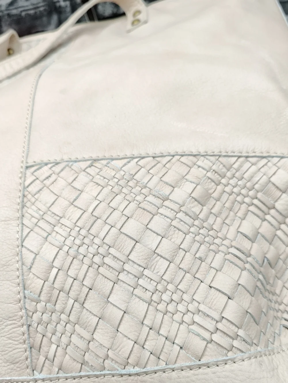 Large Leather Tote Cream